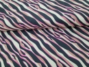 Zebra Jersey schwarz braun pink